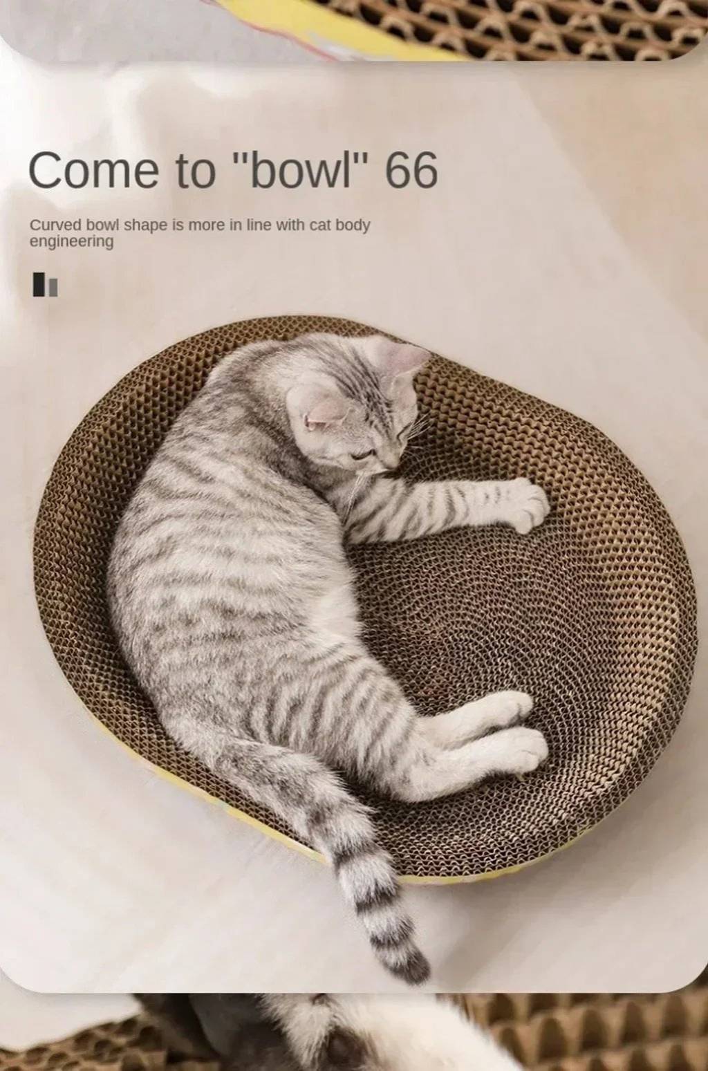 Cat Bed with Premium Corrugated Cardboard Scratch Pad