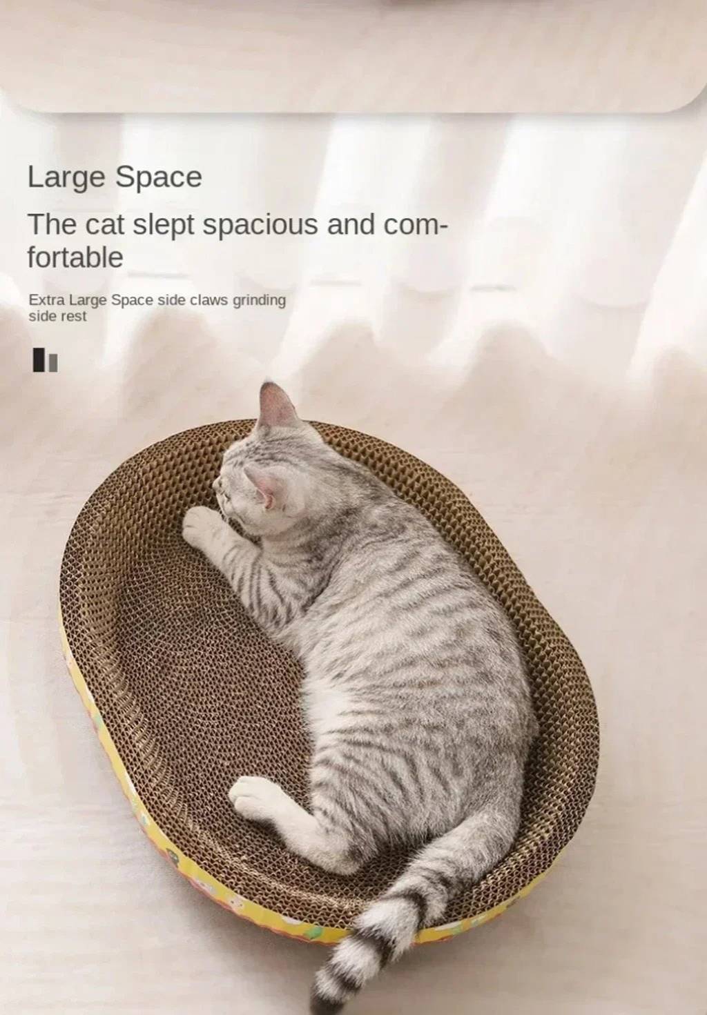 Cat Bed with Premium Corrugated Cardboard Scratch Pad