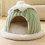 Plush Igloo Cat Dog Bed – Warm Cozy and Enclosed for Ultimate Comfort