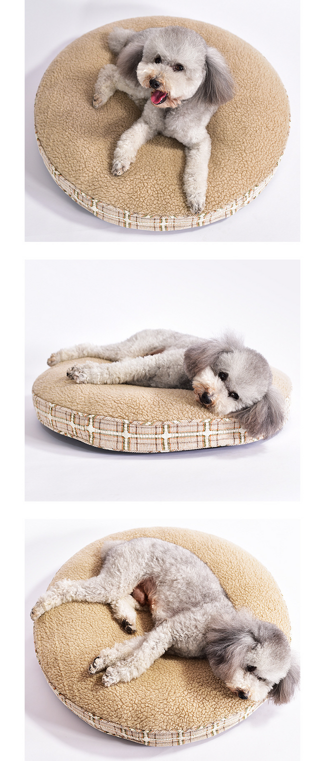 Plush Round Pet Bed with Cashmere Fleece Main Image