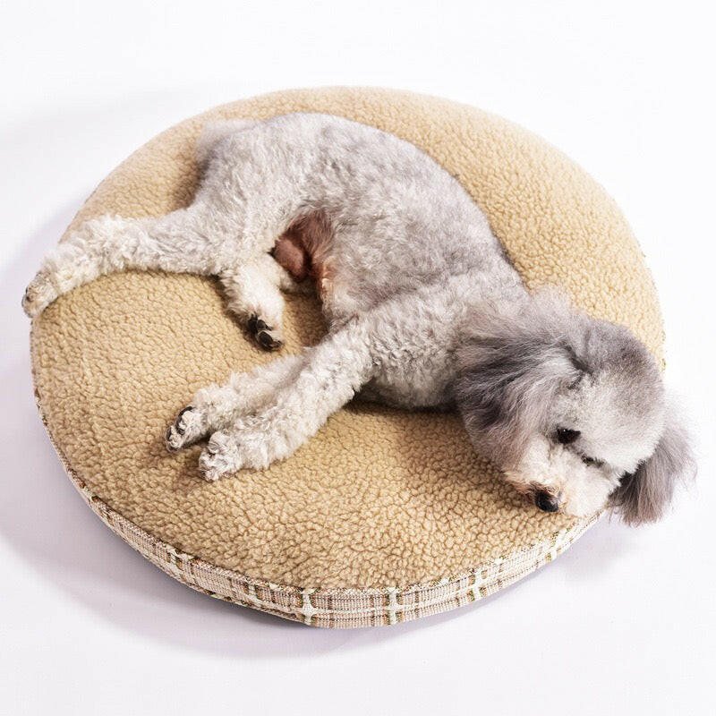 Plush Round Pet Bed with Cashmere Fleece