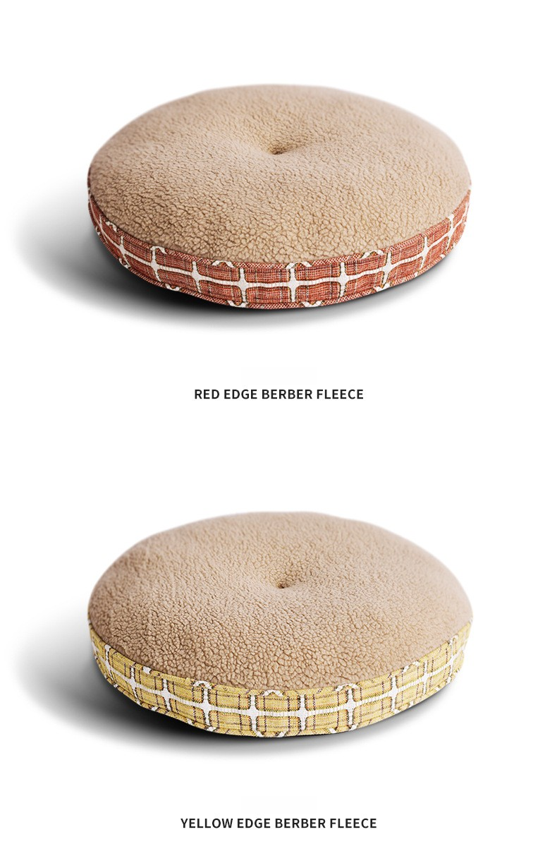 Plush Round Pet Bed with Cashmere Fleece