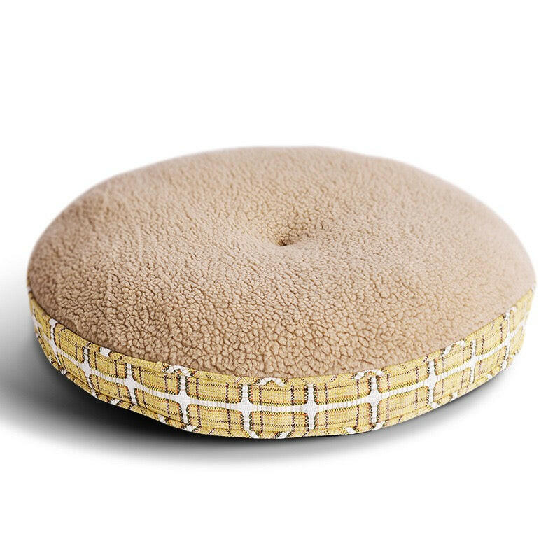 Plush Round Pet Bed with Cashmere Fleece