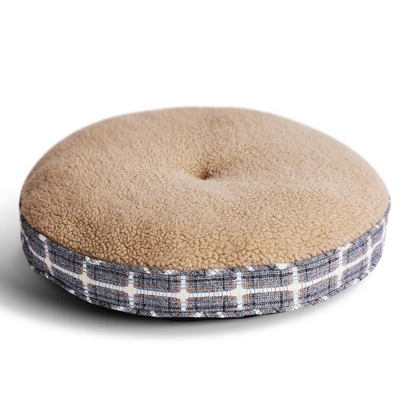 Plush Round Pet Bed with Cashmere Fleece
