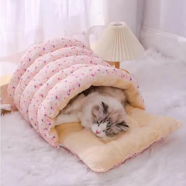 Pawfey Plush Foldable Dog Cat Bed Hover Image