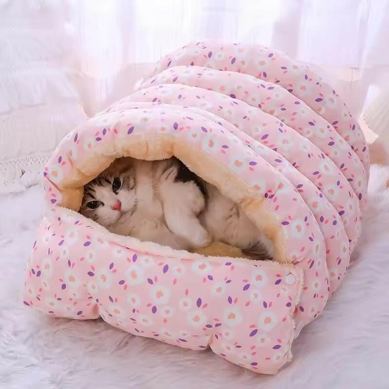 Pawfey Plush Foldable Dog Cat Bed