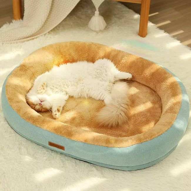 Plush Cat and Puppy Bed – Cosy Pet Lounger Hover Image