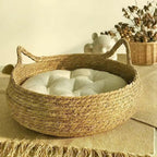 Cat Bed Handwoven Natural Seagrass with Cushion