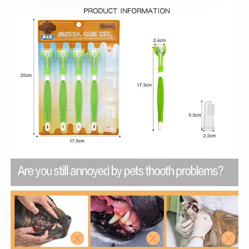 Pet Dental Care Kit – Toothbrush and Finger Cleaner Set