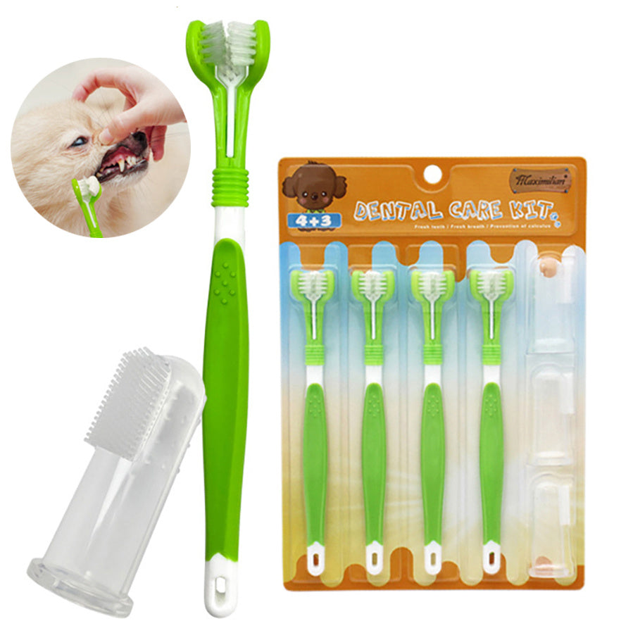 Pet Dental Care Kit – Toothbrush and Finger Cleaner Set