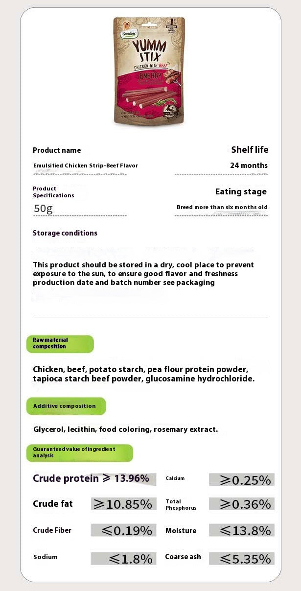 Pure Chicken Emulsion Strips for Appetite Support - Puppy Vitamin