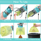 Portable dog poop scooper Lightweight Waste Picker w/ Bag
