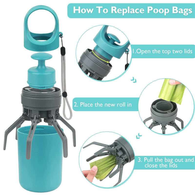 Portable dog poop scooper Lightweight Waste Picker w/ Bag