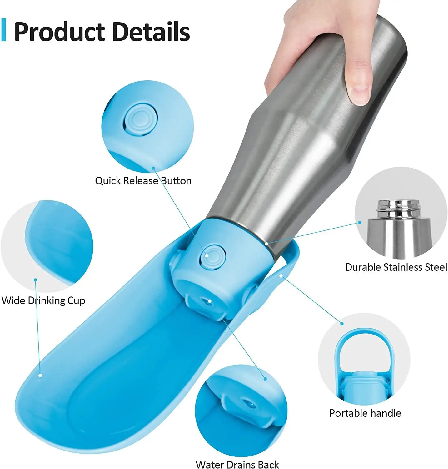 Portable Dog Water Bottle — Leakproof Travel Cup for Dogs on the Go