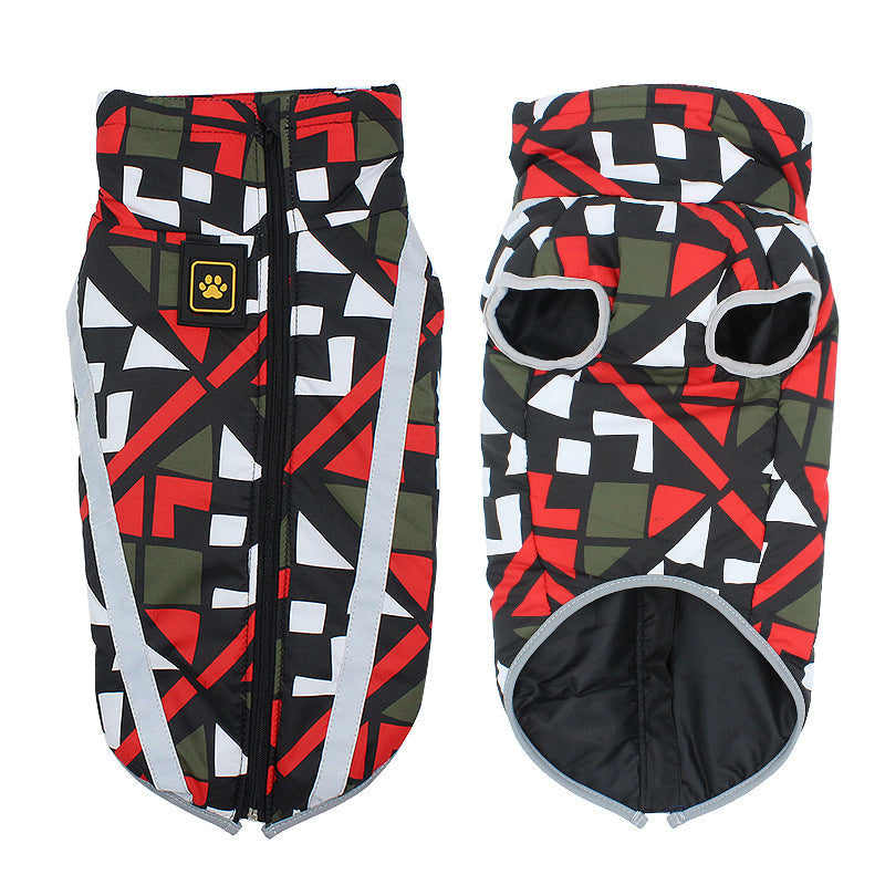Waterproof Dog Vest — Reflective Strip, High Collar & Leash Hole