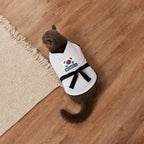 Pet Halloween Karate Costume with Belt Funny Taekwondo Uniform for Dogs and Cats