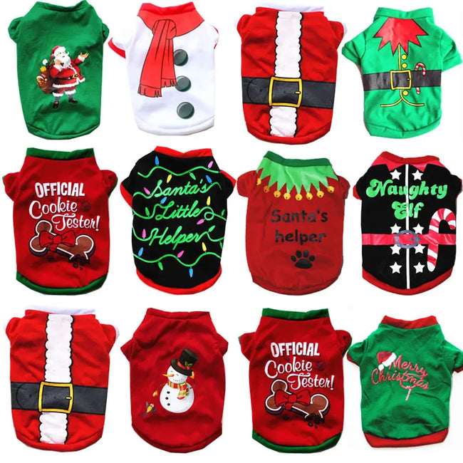Christmas Dog Clothes New Year Pets Dogs Clothing For Small Medium Dogs Costume Chihuahua Pet Shirt Warm Dog Clothing Yorkshire Hover Image