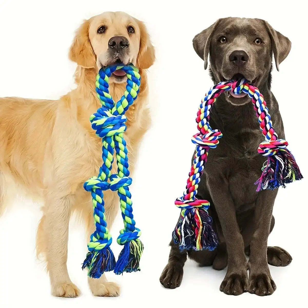 Heavy-Duty Rope Tug Toy - Triple-Knot Chew for Large Breed Dogs, Indestructible Tug-of-War