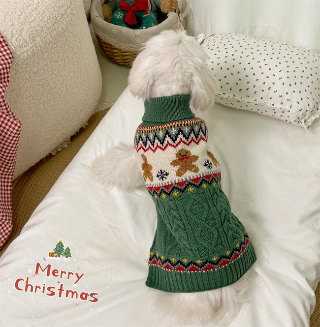 JingleBell Reindeer Sweater - Festive High-Neck Pullover for Dogs & Cats Main Image