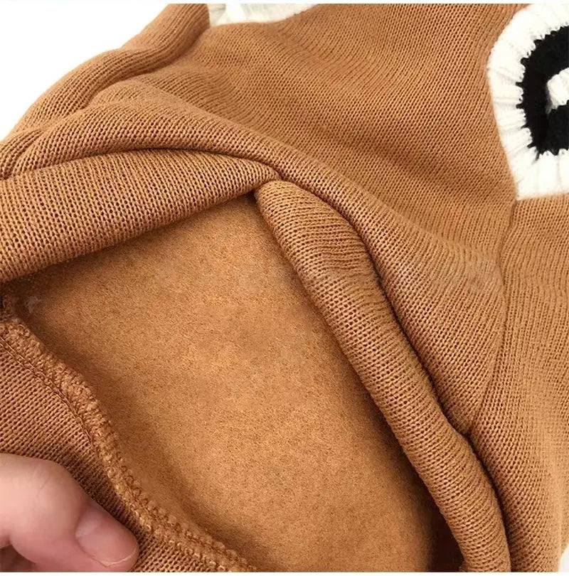 CampusPaws V-Neck Sweater - Preppy Knit Pullover for Small Dogs & Cats