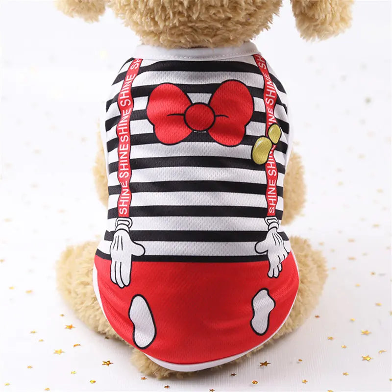 Casual Cartoon Dog T-Shirt – Soft Summer Vest for Small Puppies