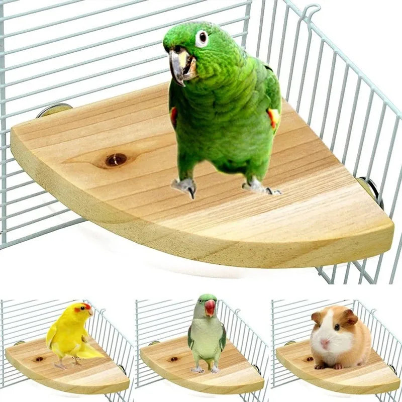 Wooden Bird Perch Platform
