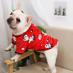 Warm Dog Clothes Cute Print Puppy Pet Clothing French Bulldog Hoodie Winter Dog Pajamas Sweater Coat for Small Medium Dogs Cats
