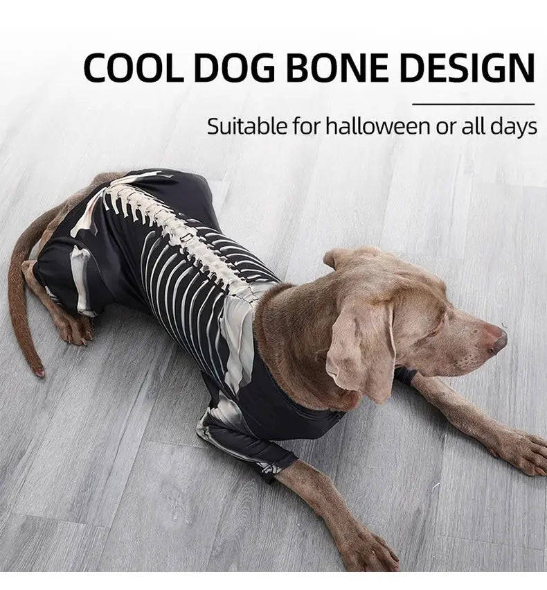 Dogs Skeleton Pattern Clothes Dog Halloween Cosplay Costume Halloween Bone Hoody Sweater Large Dog Jumpsuit Suit S-XXXL