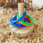 Wooden Parrot Ring Toy