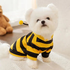 Pet Halloween Costume Honey Bee Role Play Hoodie with Buckle or not Dogs Cats Party Cosplay Funny Outfit Clothes with Hat or not