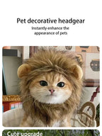 Pet Hairpiece - Humorous Lion Mane Headgear for Dogs and Cats, Adjustable Costume Accessories for Fun Dress-up and Play