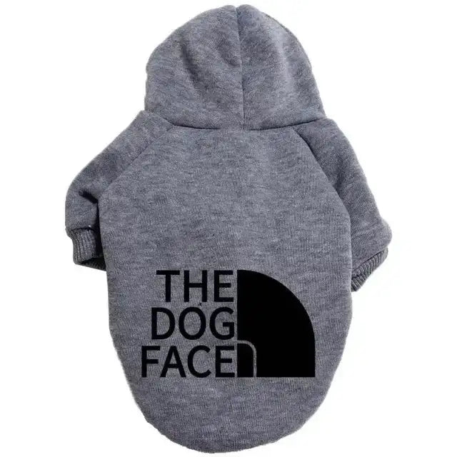 Cozy Winter Dog Hoodie for Large Breeds – Warm Fleece Jacket with Playful Face Print, Adjustable Fit (Labrador, French Bulldog & All Breeds)