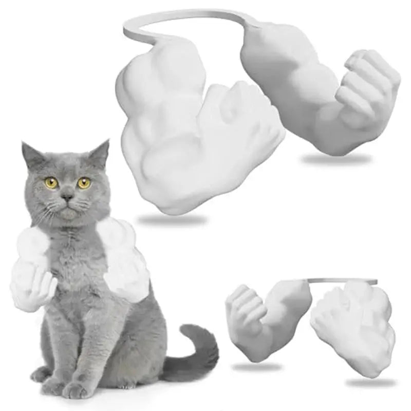 Funny Cat Muscle Arm Clothing Decoration Props 3D Printed Pet Interactive Neck Hanging Toy Role-playing Accessories Birthday Toy