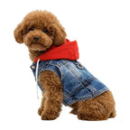 Denim Dog Jean Jacket Vest with D-Ring Cool Spring Dog Hoodies Breathable Lightweight Puppy Harness Coat For Small Medium Dogs