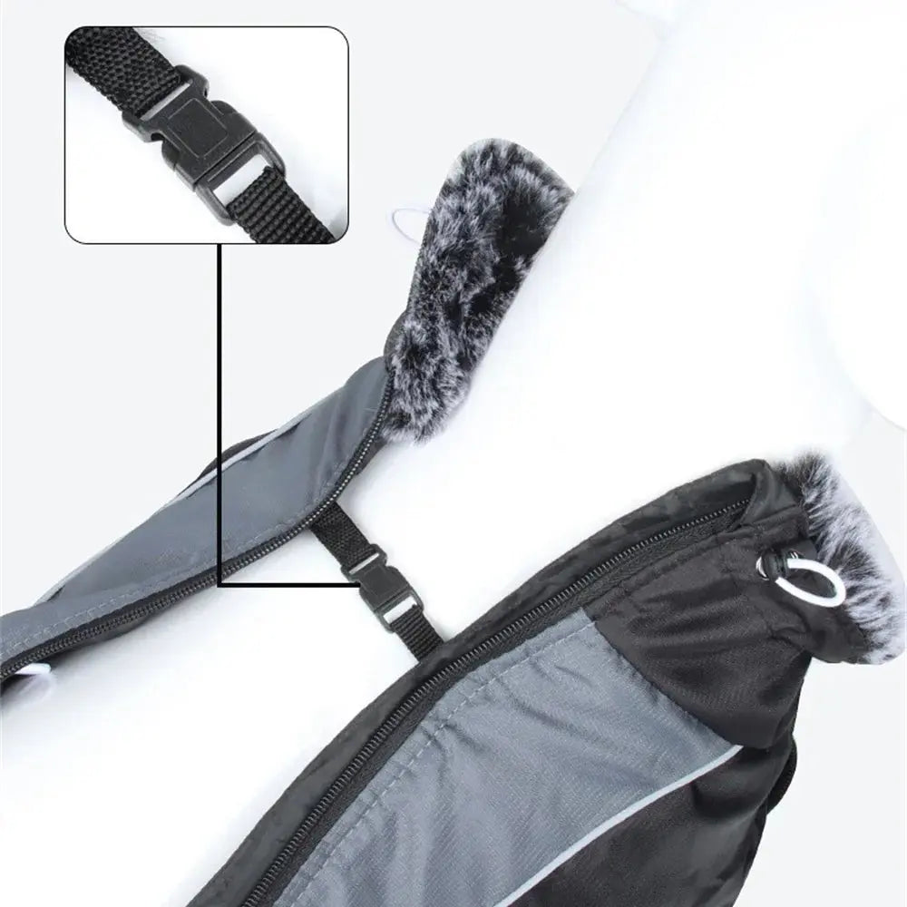 Thickened Big Dog Coat Jacket with Fur Collar Winter Warm Pet Clothes for Medium Large Dogs Greyhound Doberman mascotas Outfits