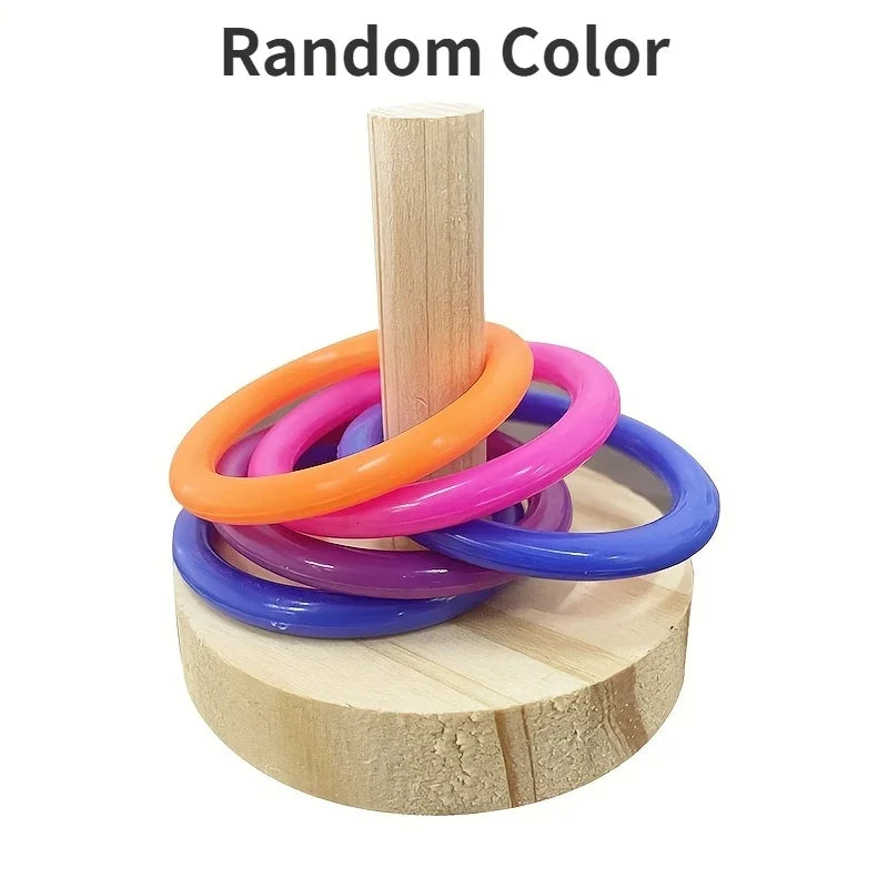 Wooden Parrot Ring Toy