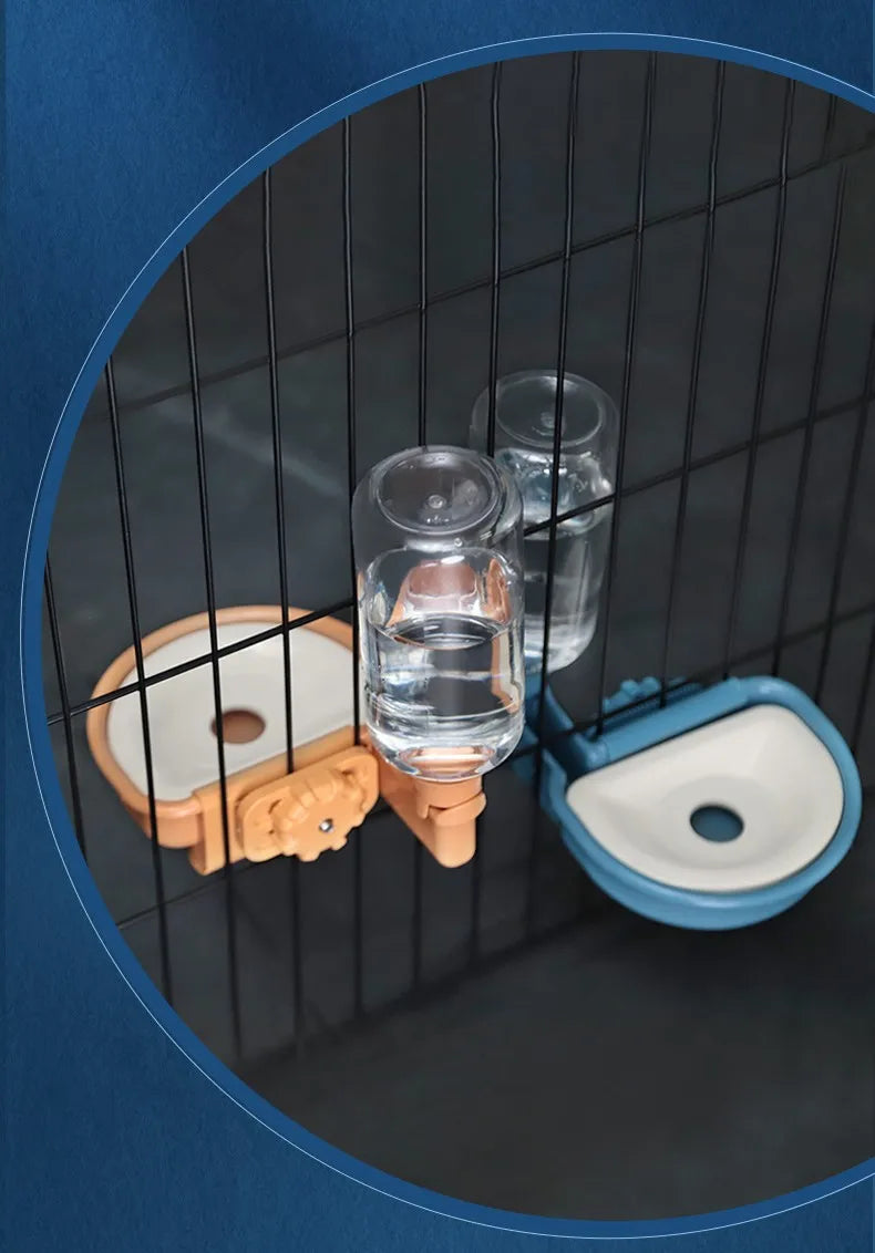 Hanging Pet Water Bottle & Bowl