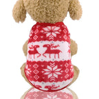 FestiveFleece Hoodie - Christmas Elk & Santa Print Dog Hoodie for Small Medium Dogs