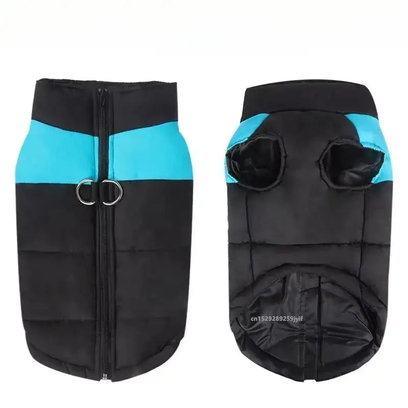 Waterproof Winter Dog Jacket - Warm Padded Vest w/ Zipper for Small, Medium, Large Dogs & Cats