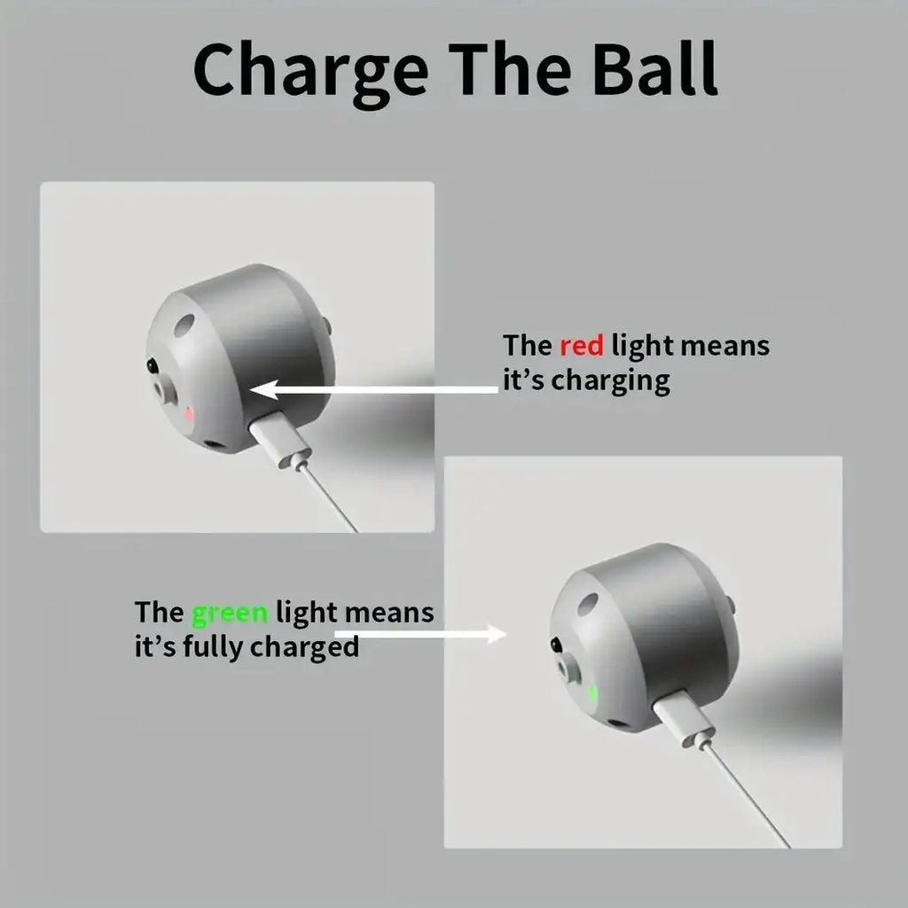 Rechargeable Automatic Dog Toy Ball - LED Bouncing Ball w/ USB Charging for Cats & Dogs