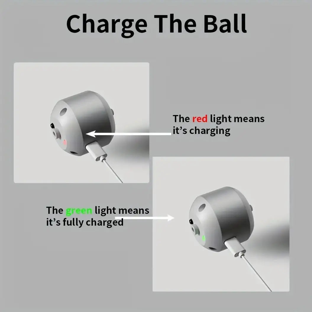 Rechargeable Automatic Dog Toy Ball - LED Bouncing Ball w/ USB Charging for Cats & Dogs