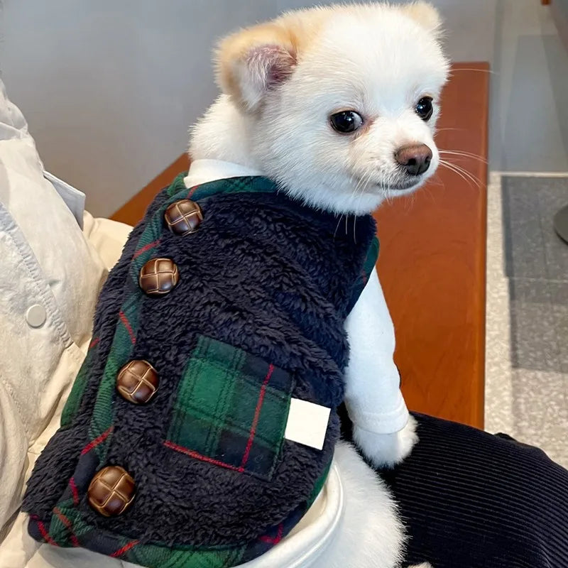 CozyPaws 2025 Dog Cardigan - 100% Cotton Winter Coat for Chihuahua & French Bulldog