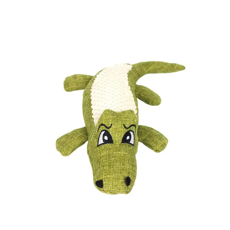 Interactive Squeaky Alligator Chew Toy – Durable Puppy Teething & Teeth Cleaning Dog Toy with Crinkle Sound, Non-Toxic (Blue/Red/Green)