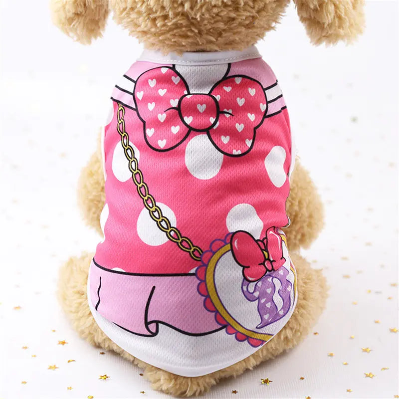 Casual Cartoon Dog T-Shirt – Soft Summer Vest for Small Puppies