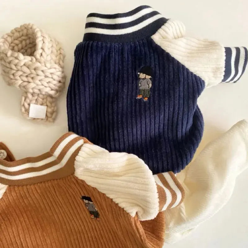 Embroidered Pet Baseball Jackets Dog Clothes For Small Medium Cat Teddy Coat Puppy Spring Clothes Warm Fashion Pet Outfit