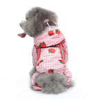 Dog Raincoat Dog Hooded Poncho 4 Legs Dog Rain Jacket with D Leash Ring Waterproof Dog Rain Clothes for Small Medium Dogs