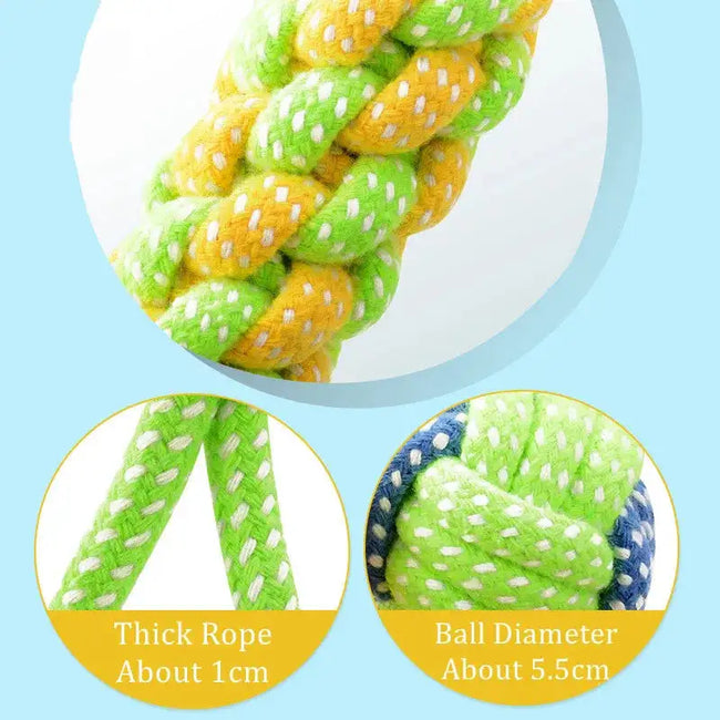 Durable Cotton Rope Dog Toys - Interactive Chew Toys for Puppies & Dogs, Dental Care, Non-Toxic Main Image