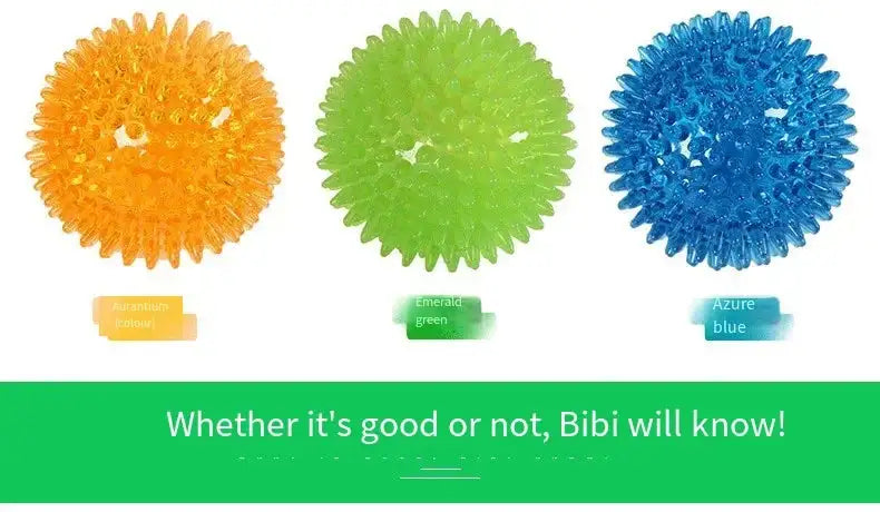 Squeaky Dental Chew Ball - Bouncy TPR Dog Toy for Teeth Cleaning & Play