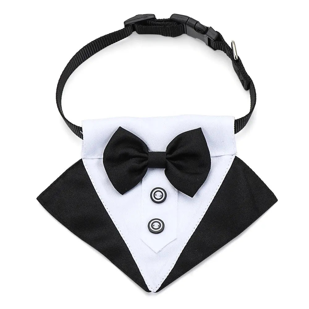 For Large and Medium Dogs Tuxedo Dog Suit and Bandana Set Dogs Tuxedo Suit Dog Prince Bow Tie Shirt Formal Dog Weeding Attire
