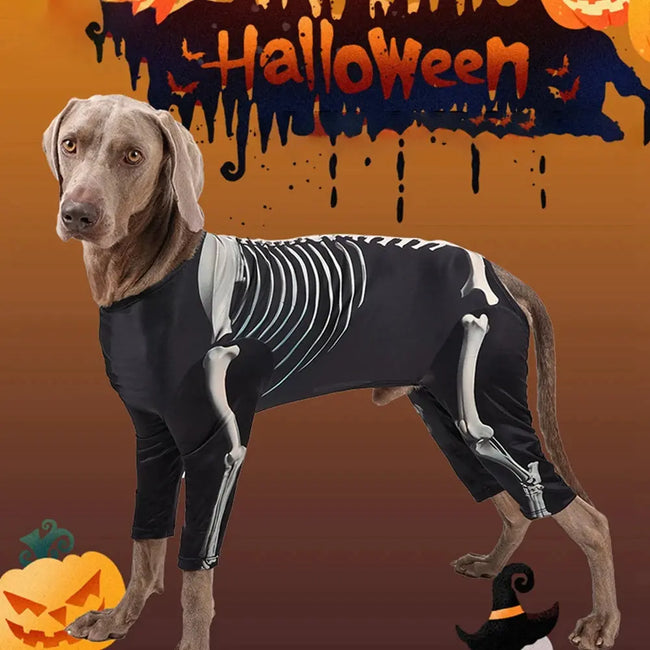 Halloween Dog Costumes for Large and Extra Large Dogs Skeleton Costume Jumpsuit Coat Pet Halloween Costumes Outfits Apparel Hover Image